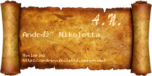 André Nikoletta névjegykártya