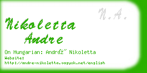 nikoletta andre business card